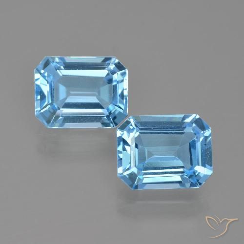 Achetez naturel 5,30ct bleue topaze gems, taille émeraude, en provenance brésil chez gemselect. en stock, livraison internationale!