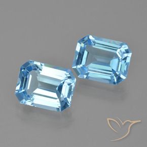 Achetez naturel 5,30ct bleue topaze gems, taille émeraude, en provenance brésil chez gemselect. en stock, livraison internationale!