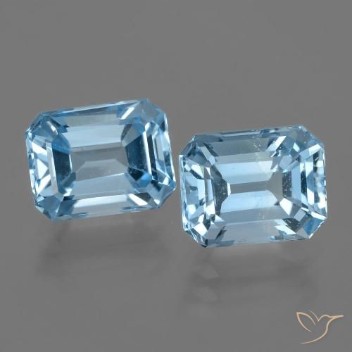 6.01ctw Naturel Bleu ciel Topaze, Taille émeraude, VVS-VS