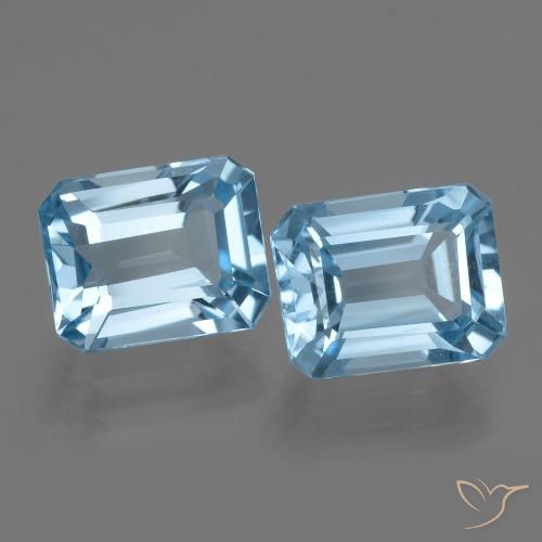 Achetez naturel 5,82ct bleue topaze gems, taille émeraude, en provenance brésil chez gemselect. en stock, livraison internationale!
