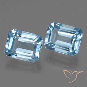 Achetez naturel 5,82ct bleue topaze gems, taille émeraude, en provenance brésil chez gemselect. en stock, livraison internationale!