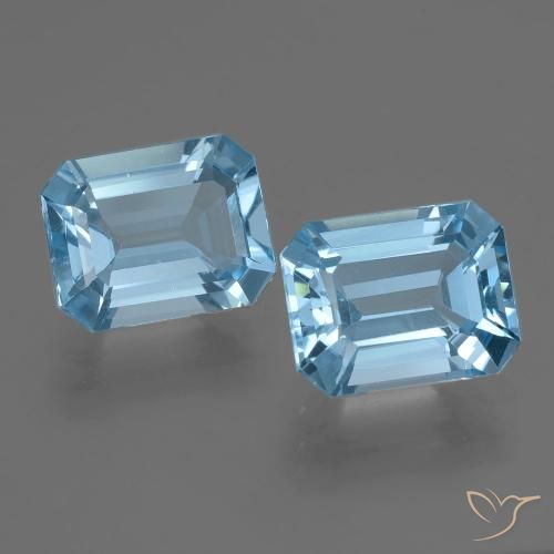 4.98ctw Naturel Bleu ciel Topaze, Taille émeraude, VVS-VS