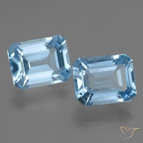 5.93ctw Naturel Bleu ciel Topaze, Taille émeraude, VVS-VS