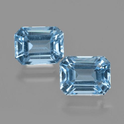 Achetez naturel 5.69ct Bleu Suisse Topaze gems, Taille émeraude, En provenance Brésil chez GemSelect. En stock, livraison internationale!