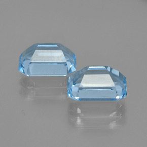 Achetez naturel 5.69ct Bleu Suisse Topaze gems, Taille émeraude, En provenance Brésil chez GemSelect. En stock, livraison internationale!