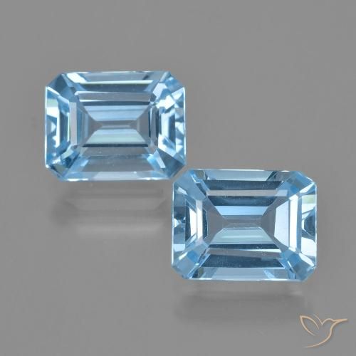 Achetez naturel 5.25ct Bleu Suisse Topaze gems, Taille émeraude, En provenance Brésil chez GemSelect. En stock, livraison internationale!