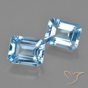 Achetez naturel 5.25ct Bleu Suisse Topaze gems, Taille émeraude, En provenance Brésil chez GemSelect. En stock, livraison internationale!
