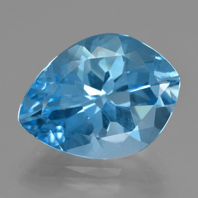 Topaze bleue naturelle forme fantaisie, 19,23 ct, VVS