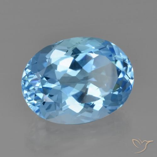 Topaze Bleu Suisse naturelle ovale, 23.58 ct, VVS