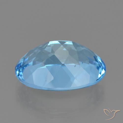 Topaze Bleu Suisse naturelle ovale, 23.58 ct, VVS