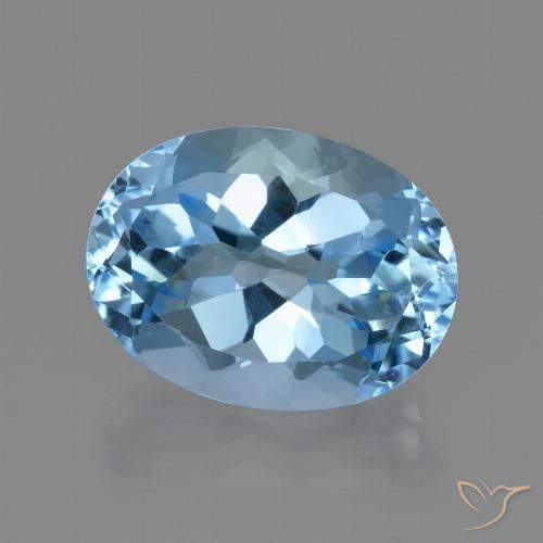 21.58ct Naturel Bleu ciel Topaze, ovale, VVS