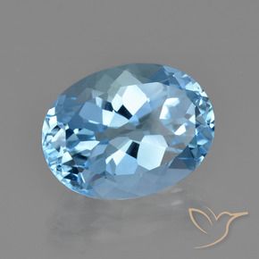 Topaze Bleu ciel naturelle ovale, 21.58 ct, VVS