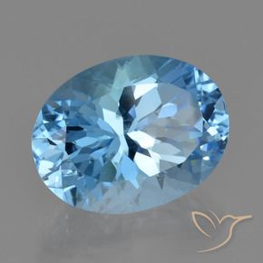 Topaze Bleu Suisse naturelle ovale, 21.97 ct, VVS