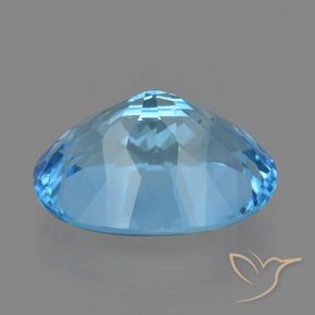 Topaze Bleu Suisse naturelle ovale, 21.97 ct, VVS