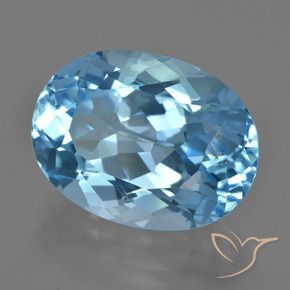 Topaze Bleu Suisse naturelle ovale, 23.33 ct, VVS