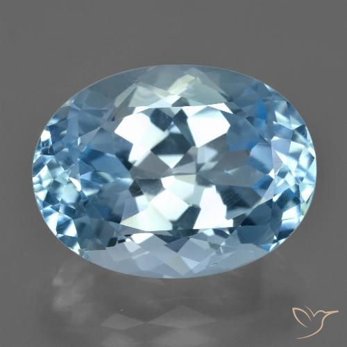 Topaze Bleu Suisse naturelle ovale, 23.45 ct, VVS