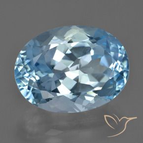 Topaze Bleu Suisse naturelle ovale, 23.45 ct, VVS