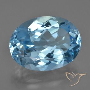 Topaze Bleu Suisse naturelle ovale, 22.58 ct, VVS