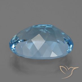 Topaze Bleu Suisse naturelle ovale, 22.58 ct, VVS