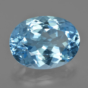 Topaze bleue naturelle coupe ovale, 22,82 ct, VVS