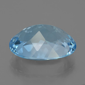 Topaze bleue naturelle coupe ovale, 22,82 ct, VVS