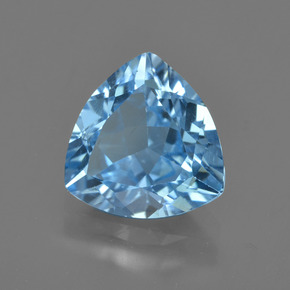 Topaze bleue naturelle trillion, 3,53 ct, VVS-VS