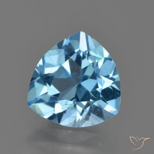 Topaze Bleu Suisse naturelle Trillion, 3.29 ct, VVS-VS
