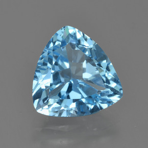 Topaze bleue naturelle trillion, 3,39 ct, VS