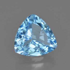 Topaze bleue naturelle trillion, 3,80 ct, VVS-VS