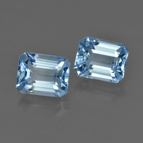 Achetez naturel 5.79ct Bleu Suisse Topaze gems, Taille émeraude, En provenance Brésil chez GemSelect. En stock, livraison internationale!