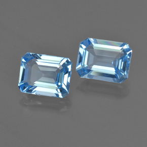 Achetez naturel 4,80ct bleue topaze gems, taille émeraude, en provenance brésil chez gemselect. en stock, livraison internationale!