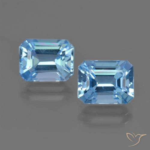 Achetez naturel 5.87ct Bleu Suisse Topaze gems, Taille émeraude, En provenance Brésil chez GemSelect. En stock, livraison internationale!