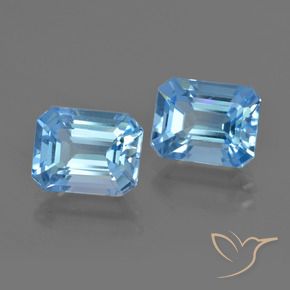 Achetez naturel 5.87ct Bleu Suisse Topaze gems, Taille émeraude, En provenance Brésil chez GemSelect. En stock, livraison internationale!