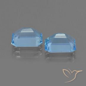 Achetez naturel 5.87ct Bleu Suisse Topaze gems, Taille émeraude, En provenance Brésil chez GemSelect. En stock, livraison internationale!