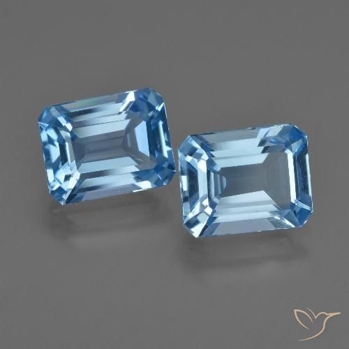 5.50ctw Naturel Bleu Suisse Topaze, Taille émeraude, VVS-VS