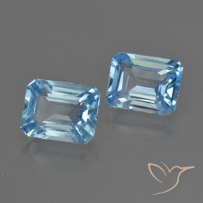 Shop natural 5.73ct Bleu ciel Topaze gems, Octogone / coupe Émeraude, from Brésil at GemSelect. In stock, global shipping!