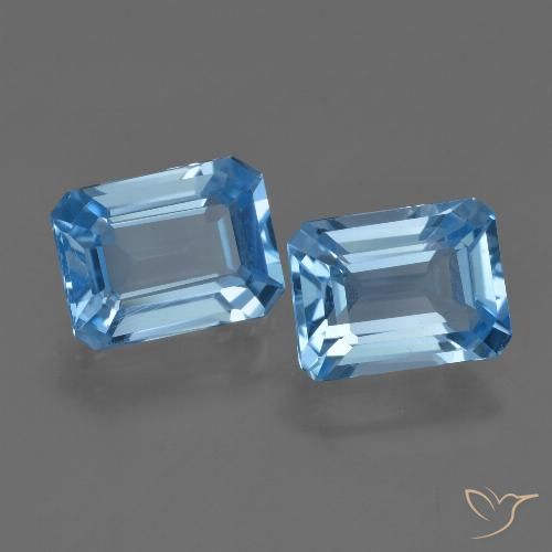 Achetez naturel 4.64ct Bleu Suisse Topaze gems, Taille émeraude, En provenance Brésil chez GemSelect. En stock, livraison internationale!