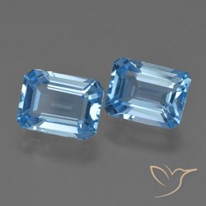Achetez naturel 4.64ct Bleu Suisse Topaze gems, Taille émeraude, En provenance Brésil chez GemSelect. En stock, livraison internationale!