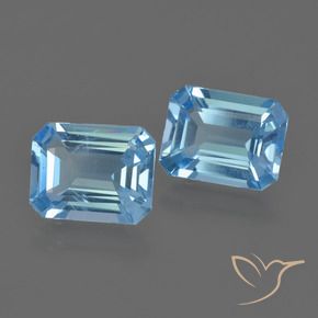 Achetez naturel 4,75ct bleue topaze gems, taille émeraude, en provenance brésil chez gemselect. en stock, livraison internationale!