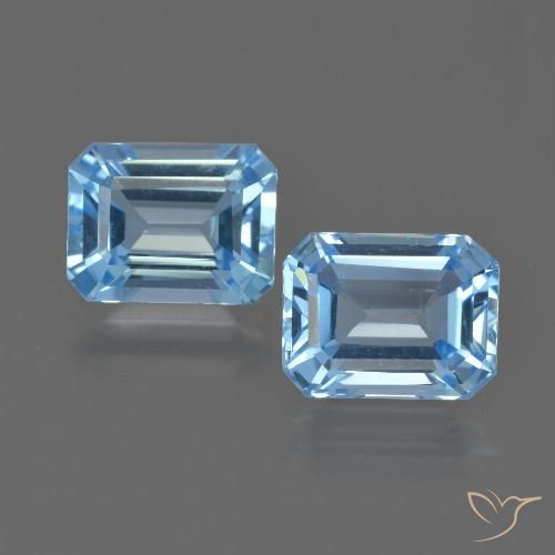 Achetez naturel 4.88ct Bleu ciel Topaze gems, Taille émeraude, En provenance Brésil chez GemSelect. En stock, livraison internationale!