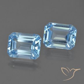 Achetez naturel 4.88ct Bleu ciel Topaze gems, Taille émeraude, En provenance Brésil chez GemSelect. En stock, livraison internationale!