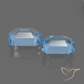 Achetez naturel 4.88ct Bleu ciel Topaze gems, Taille émeraude, En provenance Brésil chez GemSelect. En stock, livraison internationale!