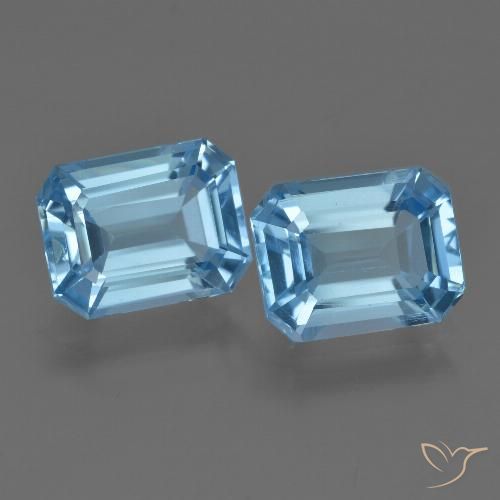 Achetez naturel 5,33ct bleue topaze gems, taille émeraude, en provenance brésil chez gemselect. en stock, livraison internationale!
