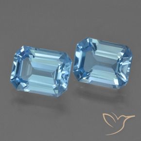 Achetez naturel 5,33ct bleue topaze gems, taille émeraude, en provenance brésil chez gemselect. en stock, livraison internationale!