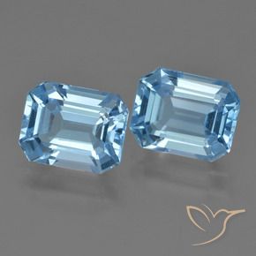 Shop natural 5.73ct Bleu ciel Topaze gems, Octogone / coupe Émeraude, from Brésil at GemSelect. In stock, global shipping!
