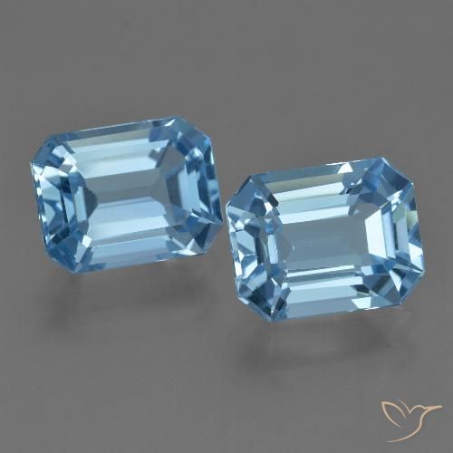 Achetez naturel 5,75ct bleue topaze gems, taille émeraude, en provenance brésil chez gemselect. en stock, livraison internationale!