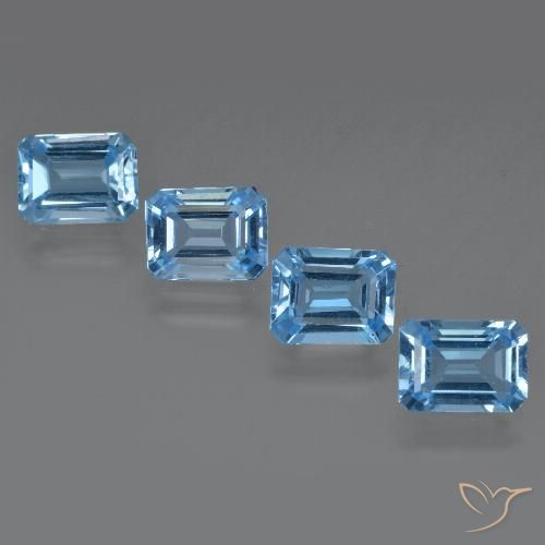Achetez naturel 7,31ct bleue topaze gems, taille émeraude, en provenance brésil chez gemselect. en stock, livraison internationale!