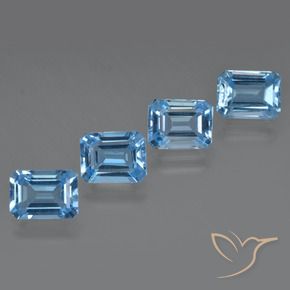 Achetez naturel 7,31ct bleue topaze gems, taille émeraude, en provenance brésil chez gemselect. en stock, livraison internationale!