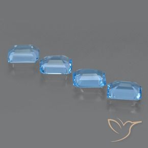 Achetez naturel 7,31ct bleue topaze gems, taille émeraude, en provenance brésil chez gemselect. en stock, livraison internationale!