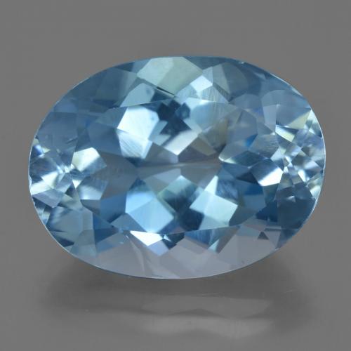 Topaze bleue naturelle coupe ovale, 21,00 ct, VVS-VS